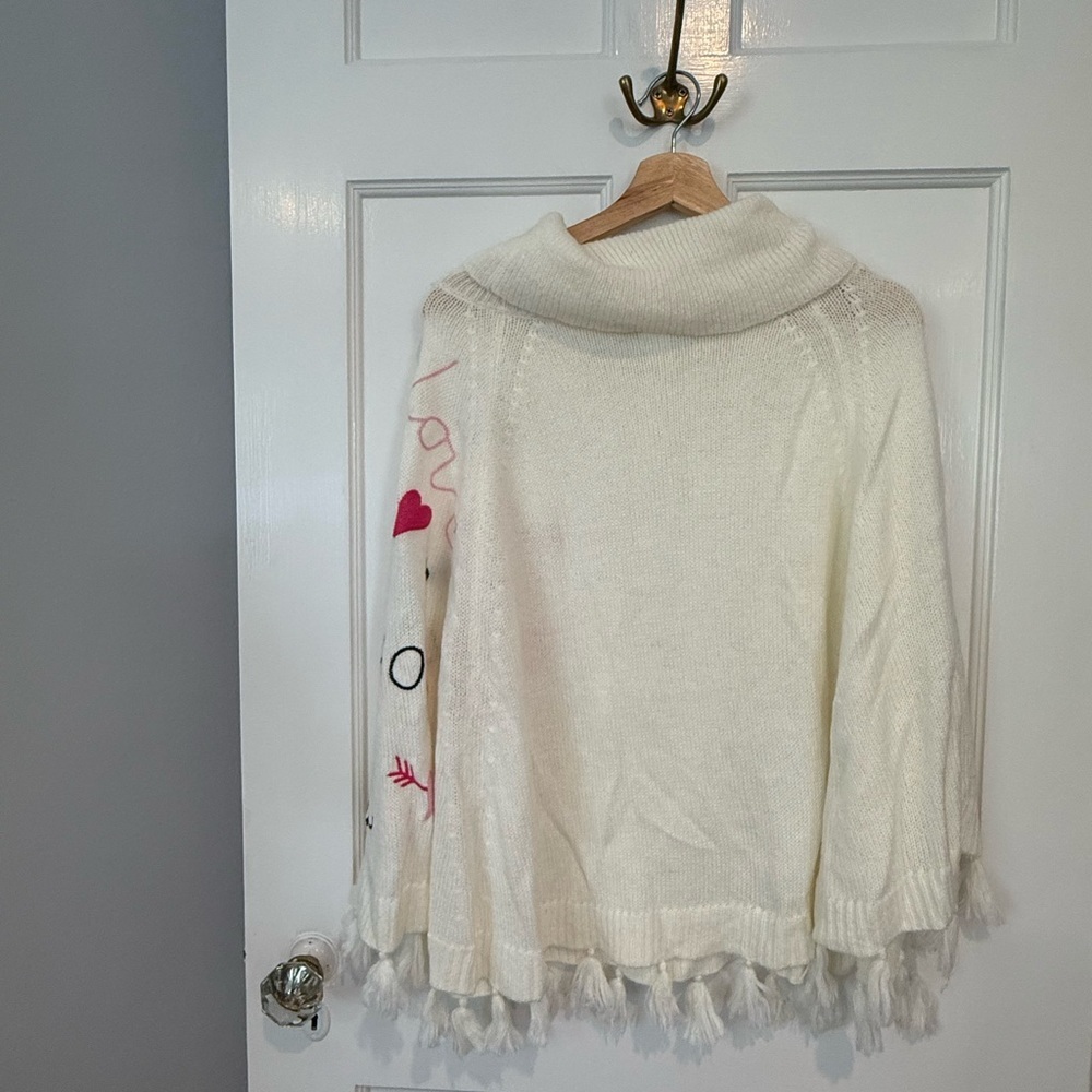 Lilly Pulitzer Kip Wrap Coconut Love Toss Poncho Be Mine S/M Small / Medium - Picture 7 of 8